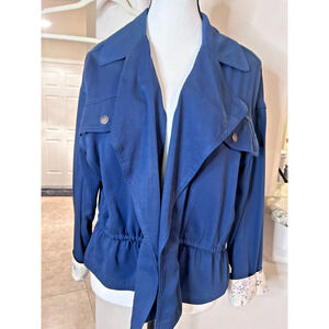 Frye and Co. Lightweight Cropped Navy Blue M Jacket ⭐BOGO🎉